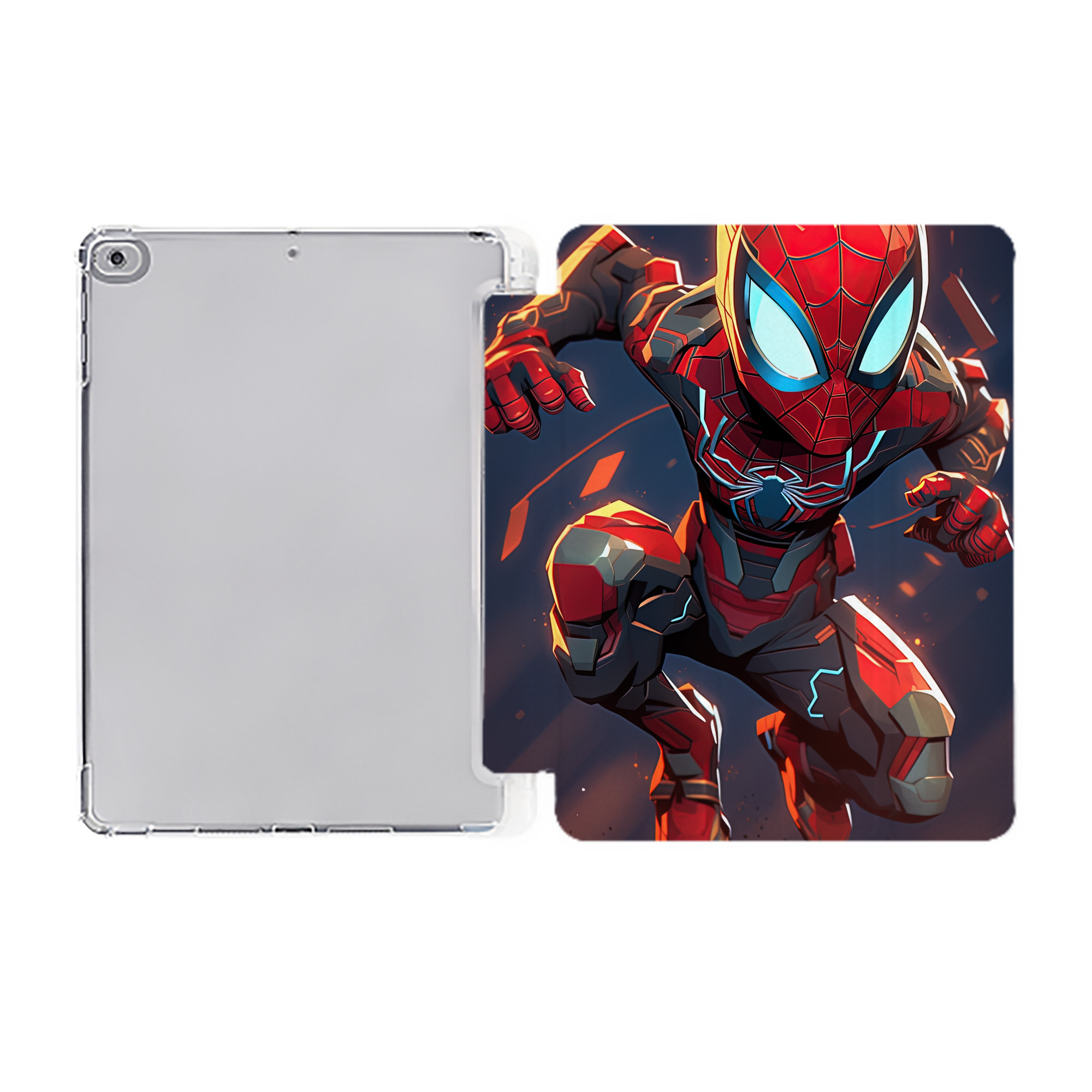 （画像用） Spider Man スパイダーマン IPad ケース ペン収納付き 三つ折りスタンド PUレザー×シリコン 対応機種9.5/10.5/10.9インチ